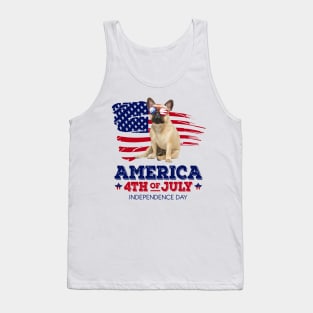 French Bulldog Flag USA - America 4th Of July Independence Day Tank Top